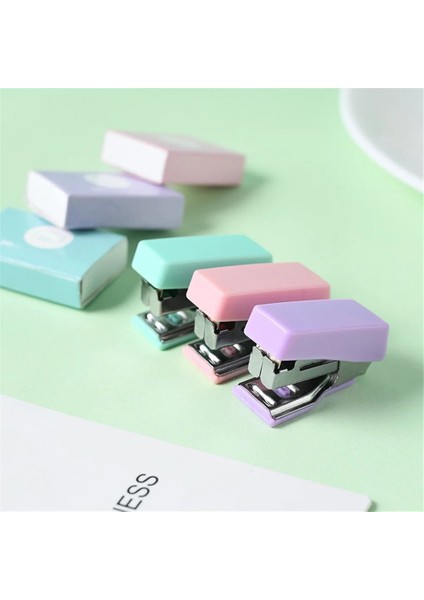 Mor Tarzı Sevimli Mini Morandi Renkli Metal Zımba Seti # Zımba Bağlama Araçları Kawaii Kırtasiye Okul Ofis Malzemeleri ile (Yurt Dışından) fiyatları