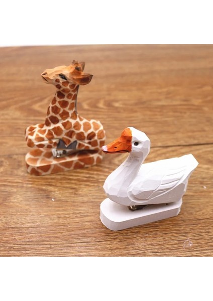 No.20 Tarzı Yaratıcı Sevimli El Yapımı Ağaç Oymacılığı 3D Hayvan Flamingo Zımba Mini Ahşap Zımba Zımba Göndermek Ofis Öğrenme Masaüstü Dekorasyon (Yurt Dışından)