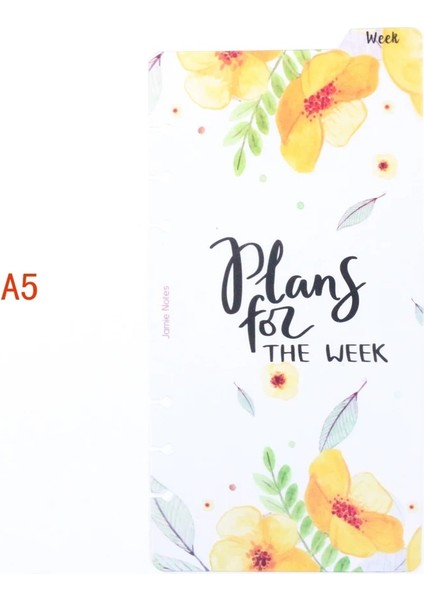 Hafta Cetveli A5 Stili Domikee Orijinal Sevimli Çiçek Tasarım Spiral Defter Için 6 Delik Imi Cetvel, Ince Bağlayıcı Planlayıcısı Indeks Bölücü Aksesuarları, A5A6 (Yurt Dışından)