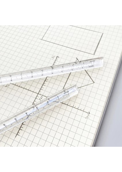 Cetvel Stili Reative Şeffaf Üçgen Cetvel 15CM Cetvel Öğrenciler Kırtasiye Üç Taraflı Üç Boyutlu Üçgen Cetvel Ölçek Aracı (Yurt Dışından)