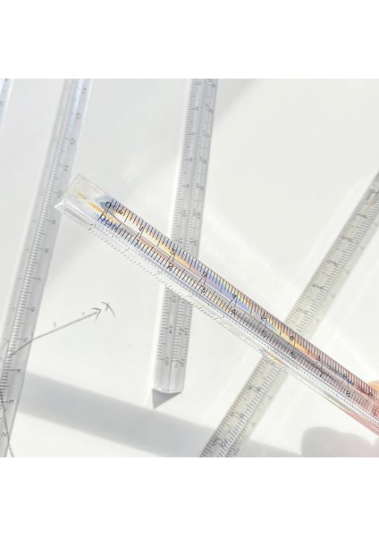 Cetvel Stili Reative Şeffaf Üçgen Cetvel 15CM Cetvel Öğrenciler Kırtasiye Üç Taraflı Üç Boyutlu Üçgen Cetvel Ölçek Aracı (Yurt Dışından) modelleri