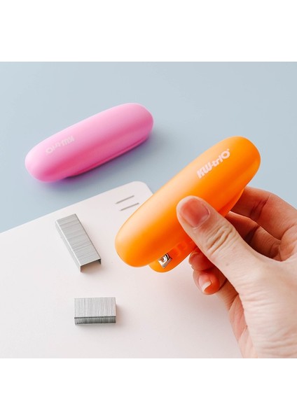 Pembe Tarzı Mini Taşınabilir Katlanır Zımba Renkli Kabuk Bağlayıcı Kullanım Zımba Ofis Ciltleme Araçları Okul Malzemeleri F7019 (Yurt Dışından)