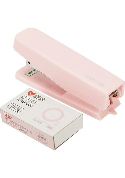 Pembe Tarzı Saf Renk Taşınabilir Mini Zımba Zımba Seti 10 # Kırtasiye Ofis Ciltleme Aracı Okul Bağlayıcı Öğretmen Hediye F146 (Yurt Dışından)