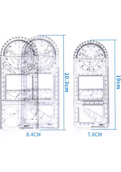 Lise Tarzı Okul Ofis Malzemeleri Için Çok Fonksiyonlu Geometrik Cetvel Çizim Şablonu Ölçme Aracı Kare Ölçer Açı (Yurt Dışından) modelleri