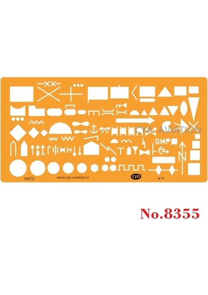 Model 8355 Stili 1: Askeri Çizim Cetvel 7 "askeri Çizim Şablonu Turuncu Pvc Askeri Ölçü Cetvel Modeli 8355 (Yurt Dışından)