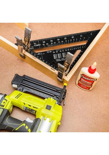 Siyah Metrik Stili Açı Cetvel 7 Inç Metrik Alüminyum Alaşım Üçgen Ölçme Cetvel Doğrama Hız Kare Üçgen Açı Iletki Ölçme (Yurt Dışından) indirimleri