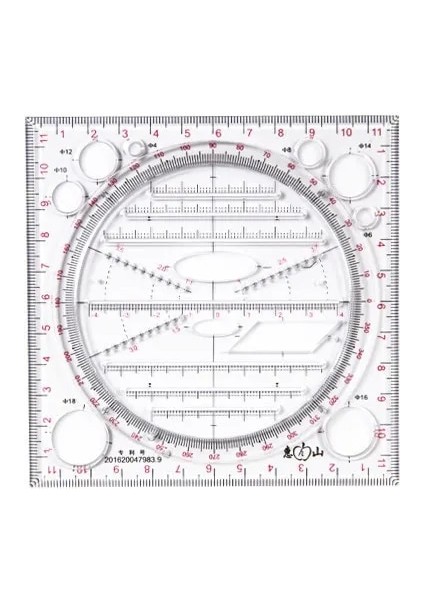 Bir Stil Çok Işlevli Çizim Cetvel Matematik Geometrik Ölçme Çizim Hazırlama Öğretim Cetveller El Yazısı Ölçek Kaleydoskop Tasarım (Yurt Dışından)