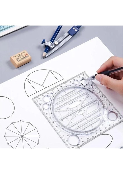Bir Stil Çok Işlevli Çizim Cetvel Matematik Geometrik Ölçme Çizim Hazırlama Öğretim Cetveller El Yazısı Ölçek Kaleydoskop Tasarım (Yurt Dışından) modelleri