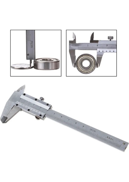 Gümüş Tarzı Yeni Doğru Paslanmaz Çelik Sürmeli Kalibre Cetvel Marangoz Ölçme Aracı (Yurt Dışından) fiyatları