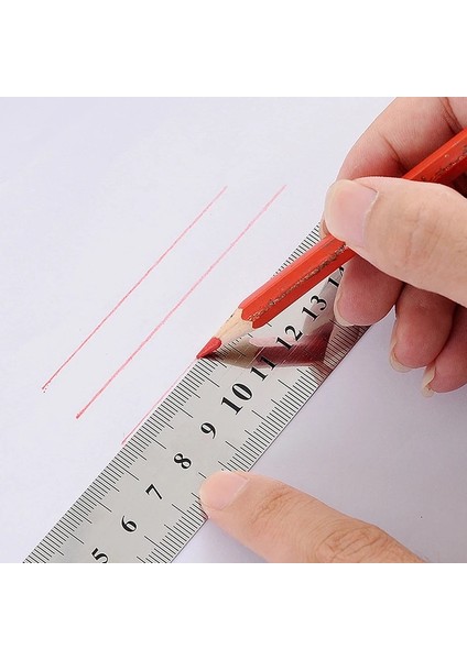 N30 Stili 1 Adet cm Paslanmaz Çelik Metal Düz Cetvel Alet Çift Taraflı Ölçme Aleti Pratik Kullanım (Yurt Dışından)