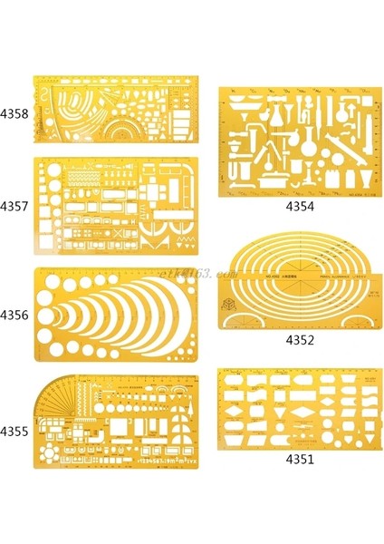 NO.4352 Tarzı K Reçine Akış Şeması Sembolü Çizim Şablonu Cetvel Şablonu Ölçme Aracı Öğrenci (Yurt Dışından)