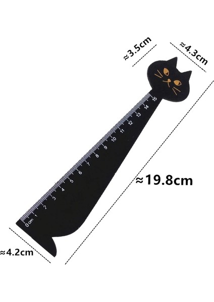 Siyah Stil 2 Adet Yenı Vintage Sevimli Şanslı Kedi Ahşap Cetvel Imi 15 cm Ahşap Düz Cetvel Öğrencilerin Dıy Araçları (Yurt Dışından) indirimleri
