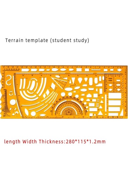 NO.4358 Tarzı Dairesel Oval Cetvel Dayanıklı K Reçine Çizim Tasarımı Mobilya Mimarı Şablon Çizimi Cetvel Şablonu Ölçüm Cetveli (Yurt Dışından)