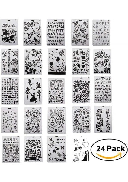 24 Sayfa Stili Diy Scrapbooking ve Çocuklar Için Şablonlar Oluşturma, Noel Tema Çizim Boyama Şablon Seti, 26CM x 17.5cm (Yurt Dışından) fiyatları