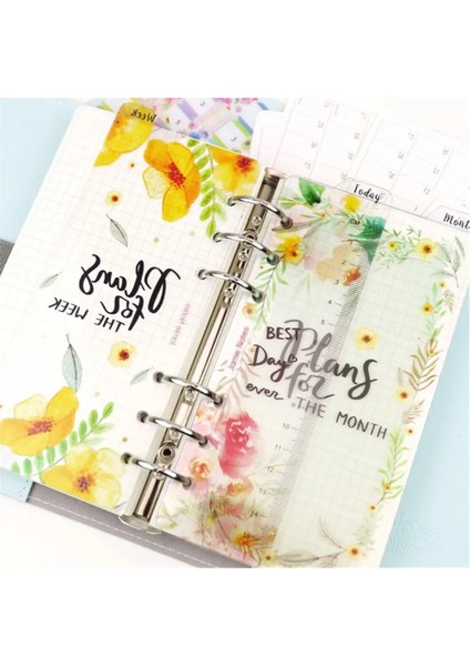 A6 Bugün Stili A5A6 Defter Imi Süt Planlayıcısı Gündem Indeks Bölücü 6 Delik Gevşek Yaprak Bağlayıcı Cetvel Imi Çiçek Ofis Malzemeleri (Yurt Dışından) modelleri