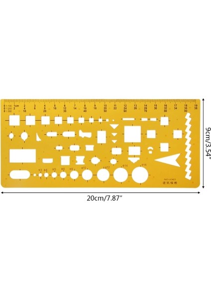 No.14 Tarzı 23 Stil Cetvel Dayanıklı K Reçine Askeri Çizim Mobilya Inşaat Mimarı Şablon Hazırlama Cetvel Stencil Ölçme Aracı (Yurt Dışından)
