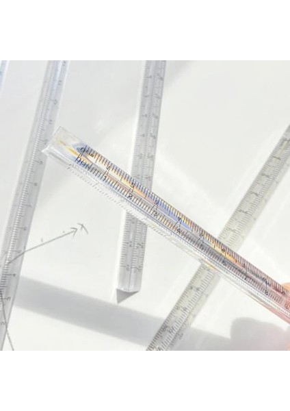 Lear Güneşte Lazer Glitter Üçgen Cetvel Düz Kenar Öğrenci Matematik Çalışma Ölçme Çizim Kırtasiye (Yurt Dışından) modelleri