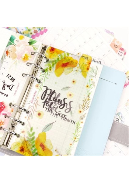 A5 Hafta Stili A5A6 Defter Imi Süt Planlayıcısı Gündem Indeks Bölücü 6 Delik Gevşek Yaprak Bağlayıcı Cetvel Imi Çiçek Ofis Malzemeleri (Yurt Dışından) indirimleri