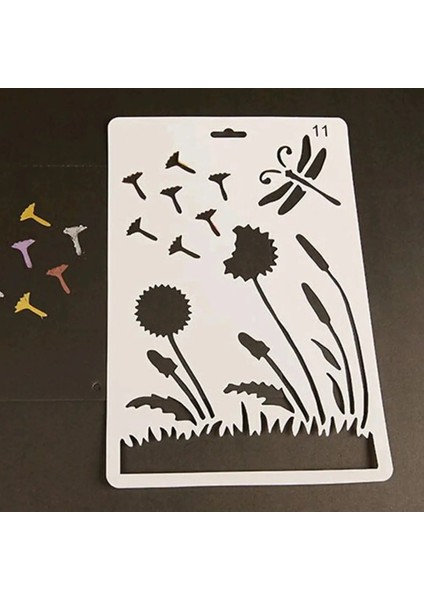 No.11 Stili 12 Stilleri Dıy Içi Boş Çiçek Çizim Manuel Boyama Kurulu Şablon Cetvel Stencil Simgesi Aracı Boyama Öğretim Araçları Hediye Sıcak (Yurt Dışından)