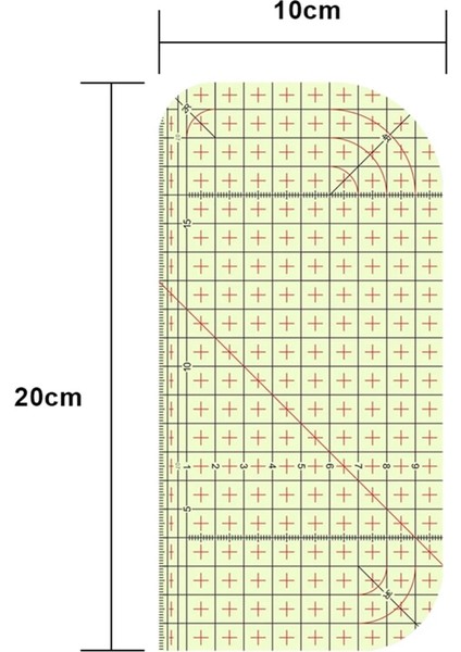 20X10CM Tarzı Akrilik Patchwork Cetvel Çift Renk Ayak Terzi Kıstas Kesme Kapitone Dıy Dikiş Ölçme Araçları Çizim Cetvel (Yurt Dışından)