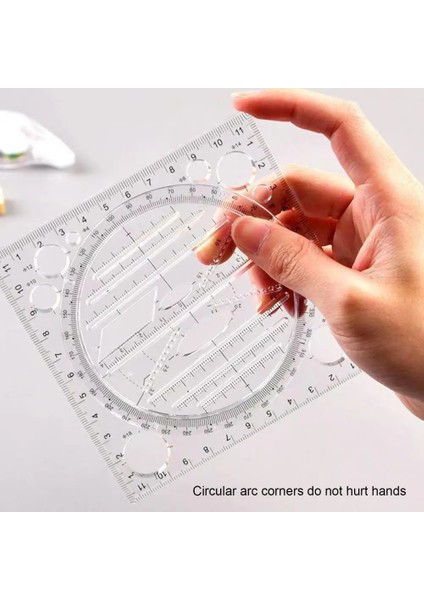 Mavi Stil Hassas Ölçekli Cetvel Yuvarlak Köşe Plastik Geniş Uygulama Geometrik Cetvel Çizim Araçları (Yurt Dışından)