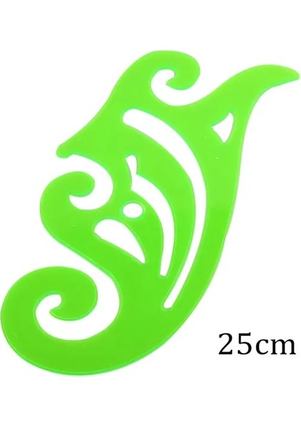 1 Adet Yeşil 25CM Stili Çok Şekilli Plastik Cetvel Boyama Çizim Şablonu Oval Geometrik Şablon Eğri Desen Cetvel Kırtasiye Ofis Malzemeleri (Yurt Dışından)