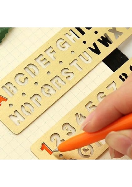 Harf Cetvel Stili Yaratıcı Pirinç Çok Işlevli Cetvel Imi Harfler ve Sayılar Şablon Boyama Araçları Çocuklar Hediyeler Kırtasiye Okul Malzemeleri (Yurt Dışından) fırsatları
