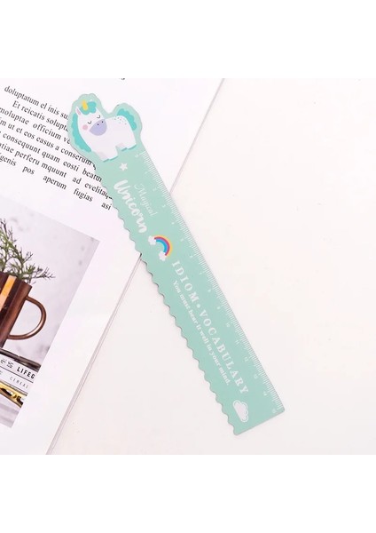 Yeşil Tek Boynuzlu At Tarzı Ute Karikatür Unicorn Yumuşak Düz Cetvel 15 cm Bükülebilir Manyetik Cetvel Öğrenci Ölçme Çizim Kırtasiye Okul Malzemeleri (Yurt Dışından)