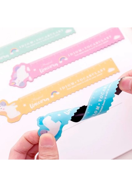 Yeşil Tek Boynuzlu At Tarzı Ute Karikatür Unicorn Yumuşak Düz Cetvel 15 cm Bükülebilir Manyetik Cetvel Öğrenci Ölçme Çizim Kırtasiye Okul Malzemeleri (Yurt Dışından)