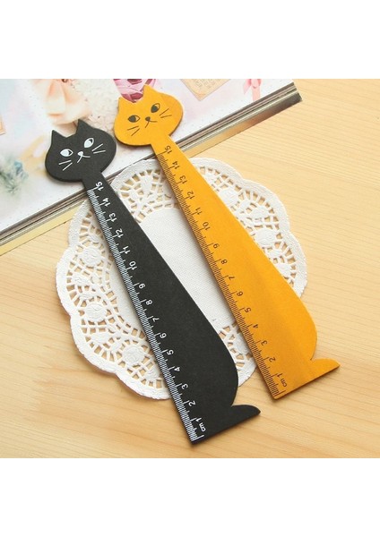 Turuncu Tarzı Sevimli Kedi Kitty Yüz Kırtasiye Ahşap Cetvel Dikiş Cetvel (Yurt Dışından) modelleri