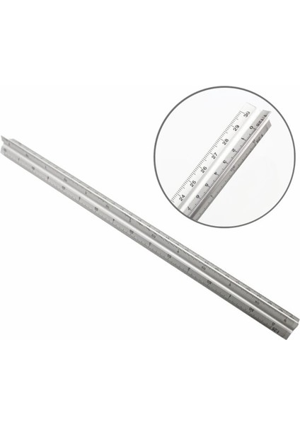 No.2 Tarzı 30 cm Alüminyum Mimar Ölçekli Üçgen Ölçekli Cetvel Blueprint Için Üçgen Cetvel Çizim Cetvel Mimar Cetvel (Yurt Dışından)