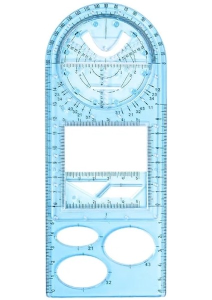 Blue2 Stili Çok Fonksiyonlu Geometrik Şablon Cetvel Çizim Cetvel Hareketli Ölçme Aracı Okul Ofis Cetvel Malzemeleri (Yurt Dışından)