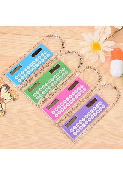 Pembe Tarzı Evrensel Kullanışlı Çok Işlevli Mini Güneş Şeffaf Cetvel Hesap Makinesi ile Büyüteç Öğrenci Okul Malzemeleri Ofis Için (Yurt Dışından) fiyatları