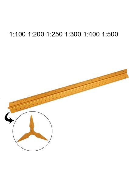 Ölçek Cetvel Alüminyum Alaşım 30CM Mühendis Üçgen Ölçekli Çizim Araçları Mimarlar Öğrenciler Için Ressam Mühendisleri-Sarı (Yurt Dışından)