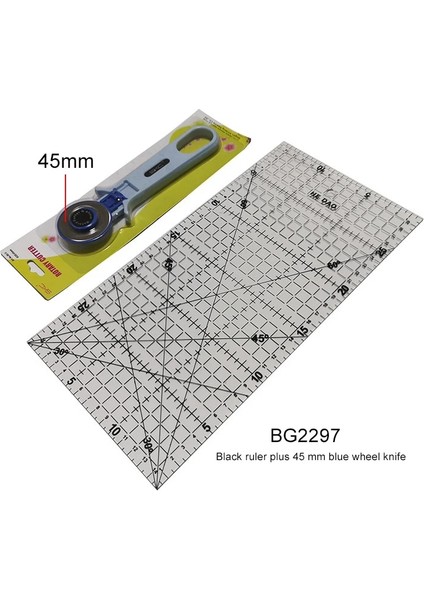 BG2299 Stili Patchwork Alet Kombinasyonu * 30CM Şeffaf Akrilik Malzeme Patchwork Cetvel ve mm Yuvarlak Bıçak (Yurt Dışından) indirimleri