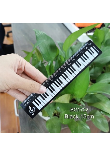 Siyah 15CM Tarzı Müzik Cetvel Cetveller Ilköğretim Okulu Öğrencileri Çocuk Boyama Ölçme Ölçeği Yaratıcı Cetvel Ofis Malzemeleri (Yurt Dışından)