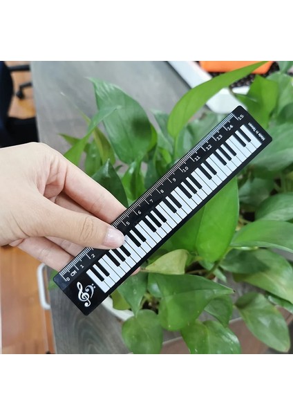 Siyah 15CM Tarzı Müzik Cetvel Cetveller Ilköğretim Okulu Öğrencileri Çocuk Boyama Ölçme Ölçeği Yaratıcı Cetvel Ofis Malzemeleri (Yurt Dışından)