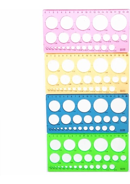 Kırmızı Stil Uzunluk 20CM * Genişlik 10.5cm Yeşil Plastik Öğrenciler Dikdörtgen Şekli Büyük Daire Şablon Cetvel (Yurt Dışından) modelleri