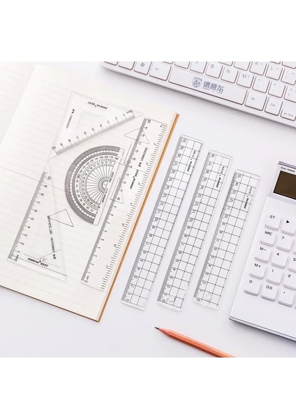 20CM Bir Set Tarzı Basit Şeffaf Plastik Regles Düz Cetvel Çizim Şablonları Kırtasiye (Yurt Dışından) indirimleri