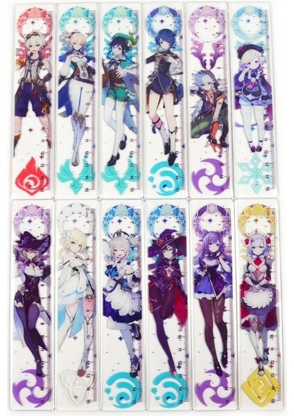 No.10 Tarzı Ge Darbe Cetvel Anime Düz Cetveller Paimon Amber Fischl Plastik Kırtasiye Öğrenci Çizim Malzemeleri Sevimli Okul Malzemeleri (Yurt Dışından) fiyatları