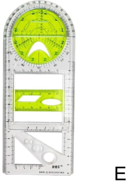 E Stili Çok Fonksiyonlu Geometrik Cetvel Geometrik Çizim Şablonu Okul Ofis Mimarisi Tedarik Cetvelleri Için Ölçme Aracı (Yurt Dışından)