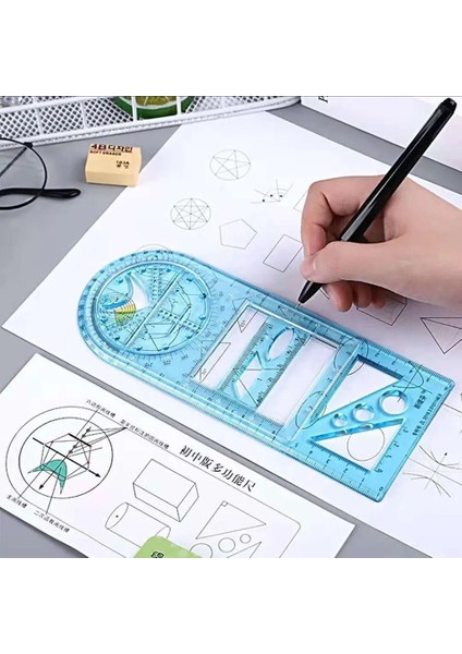 E Stili Çok Fonksiyonlu Geometrik Cetvel Geometrik Çizim Şablonu Okul Ofis Mimarisi Tedarik Cetvelleri Için Ölçme Aracı (Yurt Dışından) modelleri