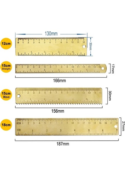 15CM Düz Stil 12CM 15CM 18CM Çift Ölçekli Metal Pirinç Düz Cetvel cm Inç Ofis Okul Matematik Sanat Tasarım Öğrenci Sınavı Ölçme Çizim Aracı (Yurt Dışından) modelleri