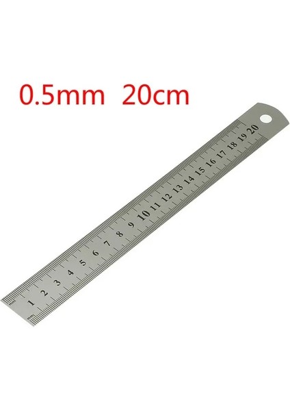 20CM Tarzı Mcmcmcm Çift Taraflı Ölçek Paslanmaz Çelik Düz Cetvel Ölçme Aracı Okul Ofis Malzemeleri (Yurt Dışından)