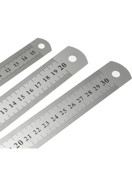 20CM Tarzı Mcmcmcm Çift Taraflı Ölçek Paslanmaz Çelik Düz Cetvel Ölçme Aracı Okul Ofis Malzemeleri (Yurt Dışından)