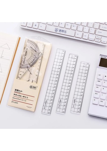 15CM Cetvel Stili Matematik Geometri Aracı Plastik Şeffaf Cetvel Setleri Öğrenci Okul Ofisi Için Düz Kural Üçgen Cetvel Iletki Kiti Içerir (Yurt Dışından) fiyatları