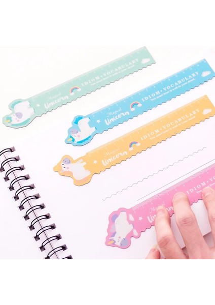 Yeşil Tek Boynuzlu At Tarzı Ute Karikatür Unicorn Yumuşak Düz Cetvel 15 cm Bükülebilir Manyetik Cetvel Öğrenci Ölçme Çizim Kırtasiye Okul Malzemeleri (Yurt Dışından)