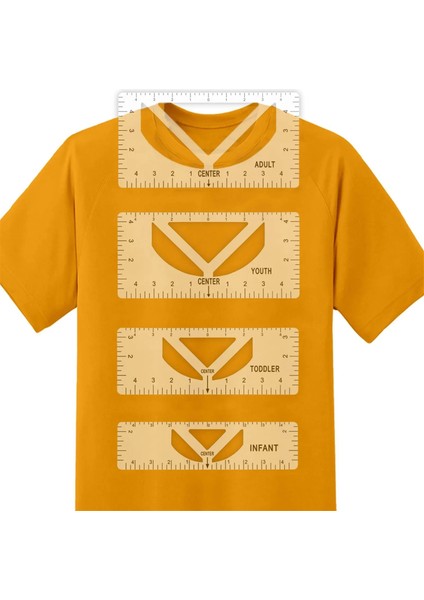 B Şeffaf Stil 4 Adet T-Shirt Hizalama Cetvel Rehberlik V Yaka T-Shirt Tasarım Cetveller Boyut Tablosu ile Dıy Çizim Şablonu El Sanatları Aracı Ressamlığı (Yurt Dışından)