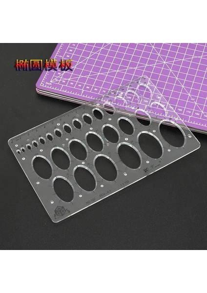 Eliptik Cetvel Stili Dikdörtgen Şekil Yuvarlak Delik Cetvel Şablon Cetvel Uzunluğu cm Geniş cm Öğrenci Okul Araçları Malzemeleri Için (Yurt Dışından)