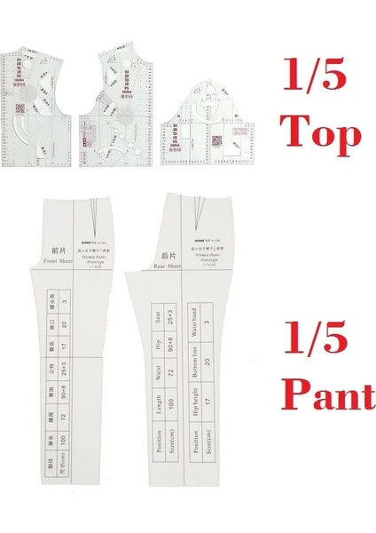 Giyim Pantolon Cetvel Stili 1:5 Moda Tasarım Cetvel Kadın Kumaş Desiglothing Prototip Cetvel Okul Öğrenci Teching Bluz Çizim Templete (Yurt Dışından)